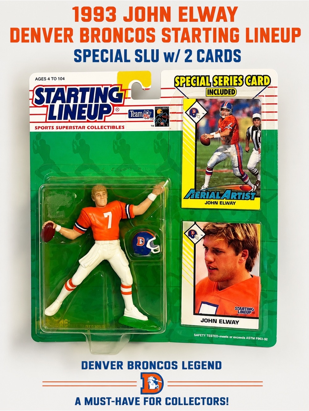 Starting Lineup John Elway Denver Broncos Action Figure with Special Series Card
